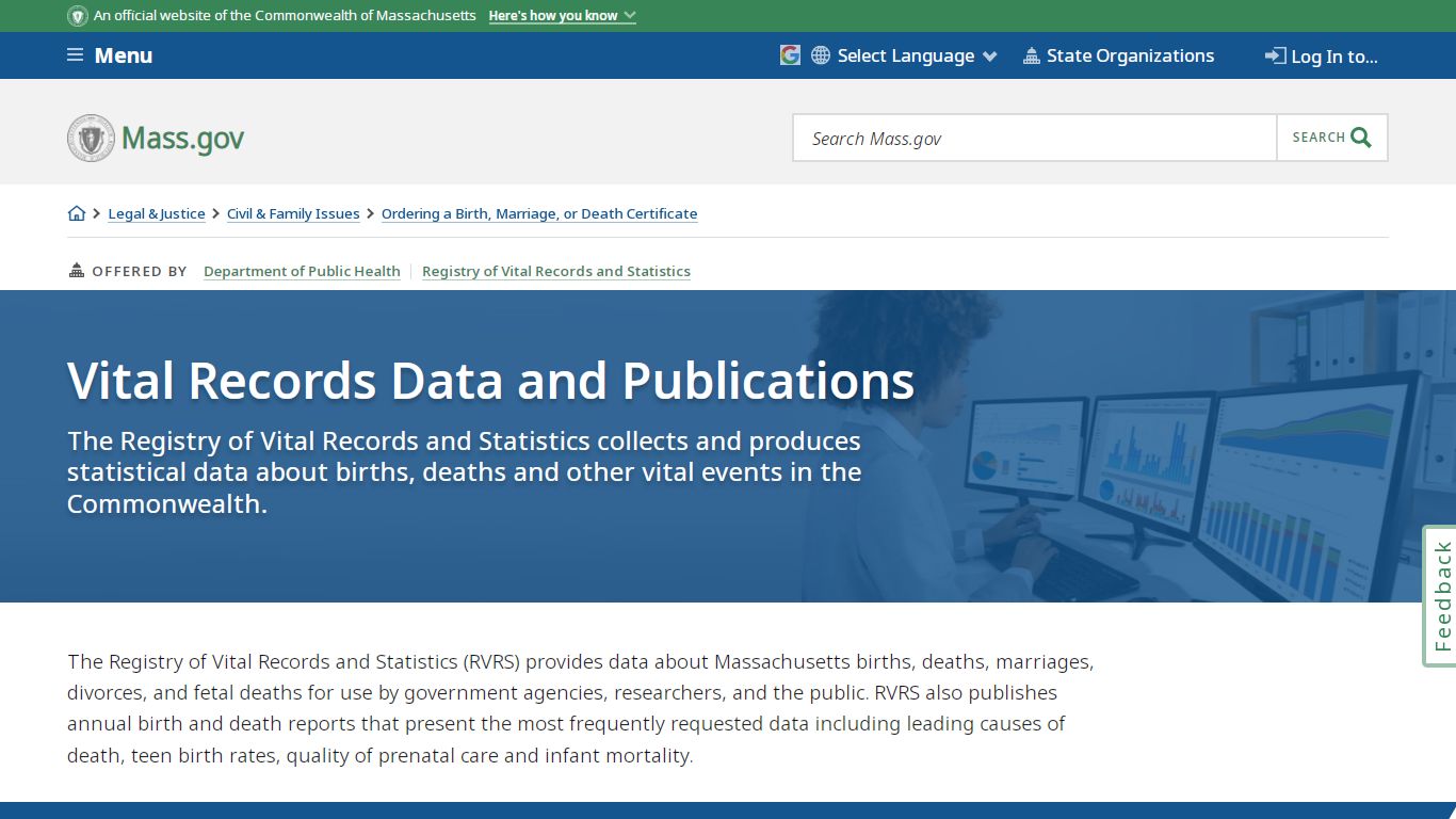 Vital Records Data and Publications - Mass.gov