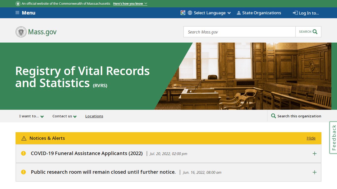 Registry of Vital Records and Statistics - Mass.gov